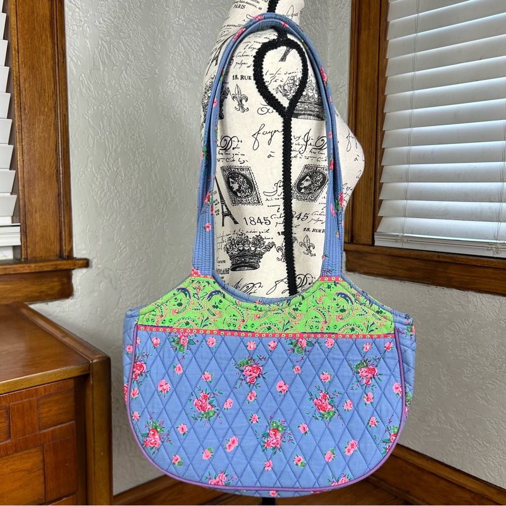 TEN BEARS Quilted Floral Paisley Color block Cottage Shoulder Bag Purse